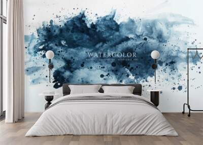 Abstract horizontal watercolor background. Neutral light colored empty space background illustration Wall mural