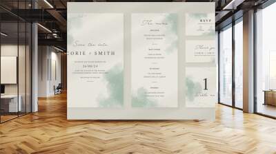 Abstract watercolor wedding invitation template. set of wedding stationery. luxury card and poster background. Wall mural