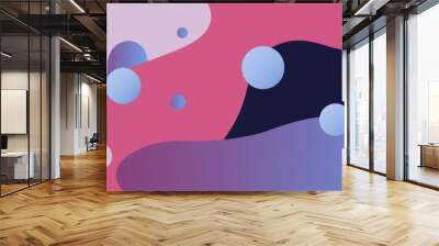 Abstract purple background. Abstract background featuring purple and blue shapes and circles. Wall mural