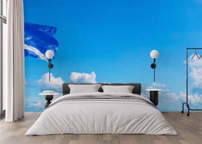 Las Vegas - USA, flag waving on a blue sky in beautiful clouds - Horizontal banner Wall mural