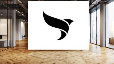 Bird logo design, vector line logotype Wall mural