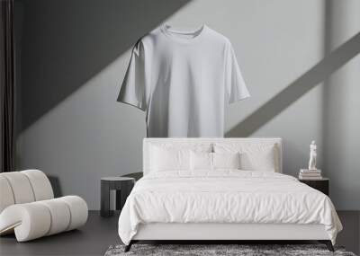 simple aesthetic blank white t-shirt mockup Wall mural