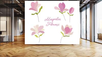 Magnolia on a white background. Flower graphic design. Wall mural