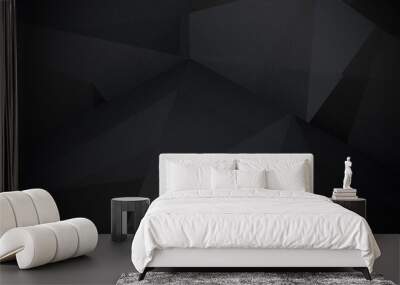 3D Illustration - Black low poly texture Wall mural