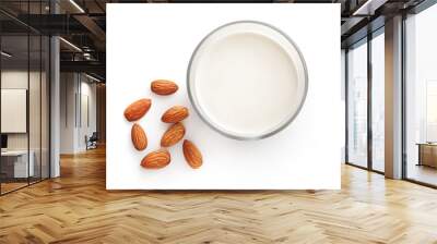 Almond milk and almond nuts Wall mural