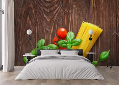 Food ingredients for italian pasta Wall mural