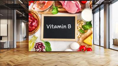 High vitamin B sources assortment Wall mural