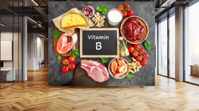 High vitamin B sources assortment Wall mural