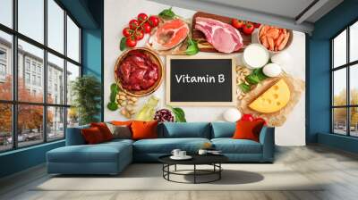 High vitamin B sources assortment Wall mural