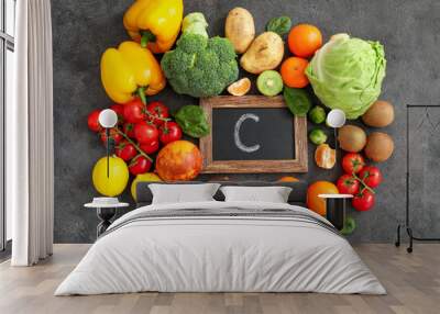 High vitamin C sources assortment Wall mural