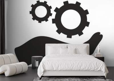 Hand with a gear icon Wall mural