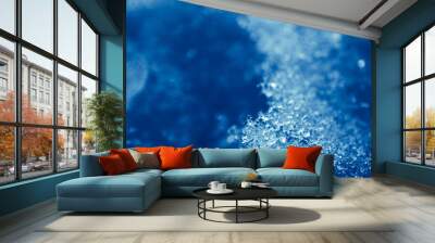 Blur beautiful Blue Nature Winter snow background Wall mural