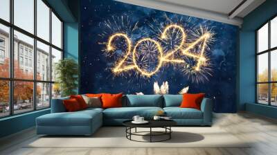 Happy New Year 2024 Wall mural