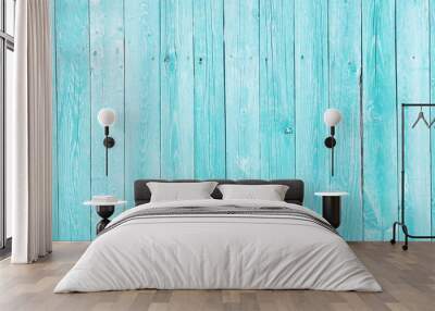 Natural Rustic Old Wood Shabby Blue Background. Wall mural