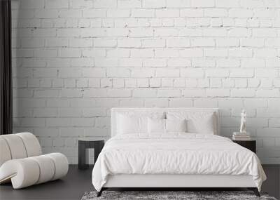 Panoramic White Brick Wall Background Wall mural