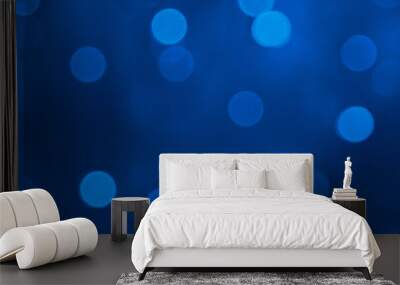 PanoramicNavy Blue Holiday Beautiful Background with bokeh light Wall mural