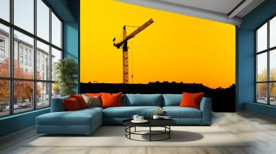 construction crane Wall mural