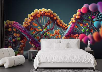 DNA, Genetic engineering super detailed gene concept, Biological concept art, realistic illustration Wall mural