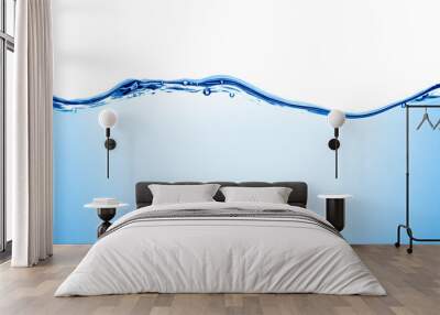 blue water wave liquid splash bubble drink Wall mural