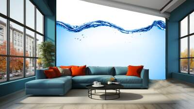 blue water wave liquid splash bubble drink Wall mural