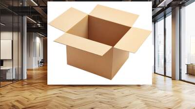 box package delivery cardboard carton packaging isolated shipping gift container brown send transport moving house relocation png file Wall mural