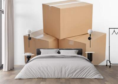 box package delivery cardboard carton stack Wall mural