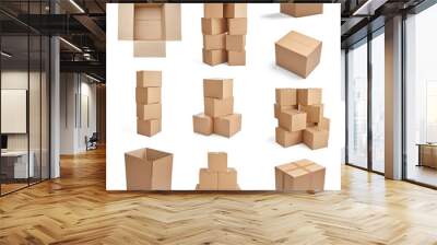 box package delivery cardboard carton stack Wall mural