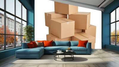 box package delivery cardboard carton stack Wall mural