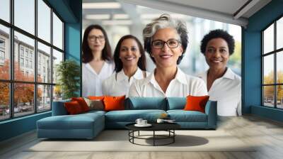 business businesswoman office mature middle aged group woman portrait corporate manager  black businessperson teamwork team partner Wall mural