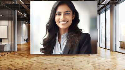 business businesswoman office young girl head shot woman portrait corporate manager indian asian businessperson created using generative ai technology Wall mural