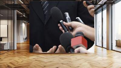 business meeting conference journalism microphones Wall mural