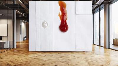 ketchap stain white shirt accident Wall mural