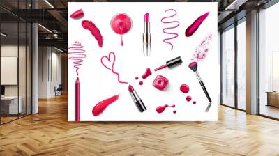 make up beauty lipstick nail polish liquid powder mascara pencil Wall mural