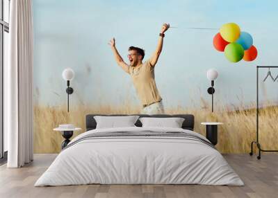 man summer fun lifestyle balloon outdoor community field joy pride lgbt run cheerfu playing happy freedom Wall mural