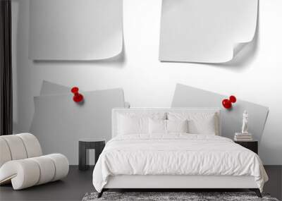 note paper push pin message Wall mural