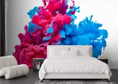 paint in water color liquid blue red Wall mural