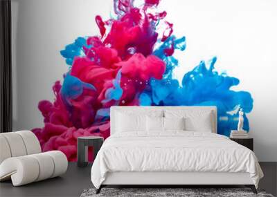 paint in water color liquid blue red Wall mural