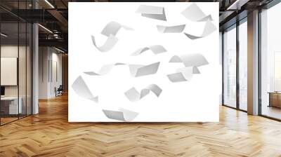 paper document flying paperwork business wind office Wall mural