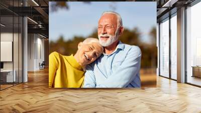 senior couple happy elderly love together Wall mural