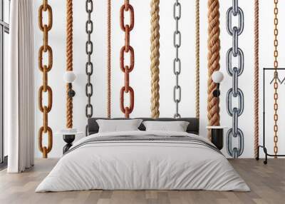 string rope chain metal link steel cord cable line Wall mural