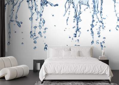 water splash drop blue liquid bubble Wall mural