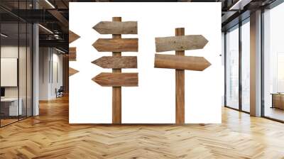 wood wooden sign arrow board plank signpost Wall mural