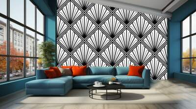 art deco monochrome seamless04 Wall mural