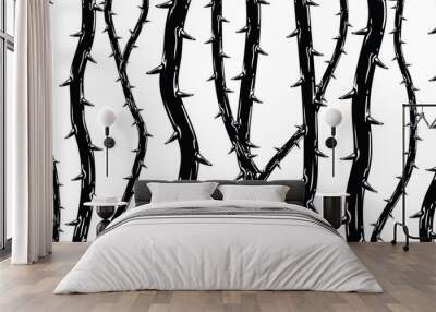 Black thorns background Wall mural