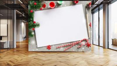 Christmas mock up for greeting card or letter to Santa. Wall mural