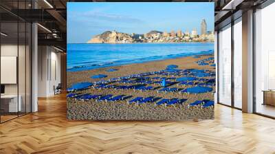 Benidorm Poniente beach in Alicante Spain Wall mural