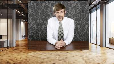 businessman retro on office table salesperson Wall mural