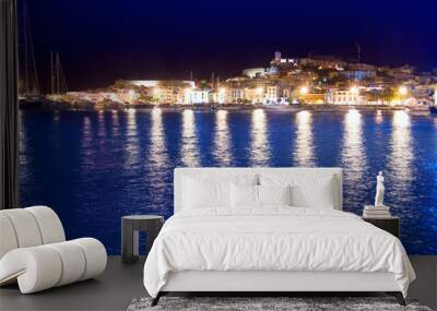 ibiza island eivissa town night view Wall mural