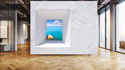 Ibiza mediterranean white wall window Wall mural