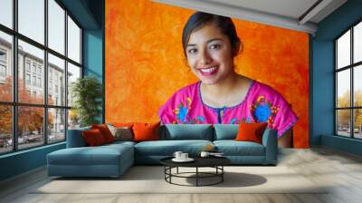 Mexican woman with mayan dress latin Wall mural